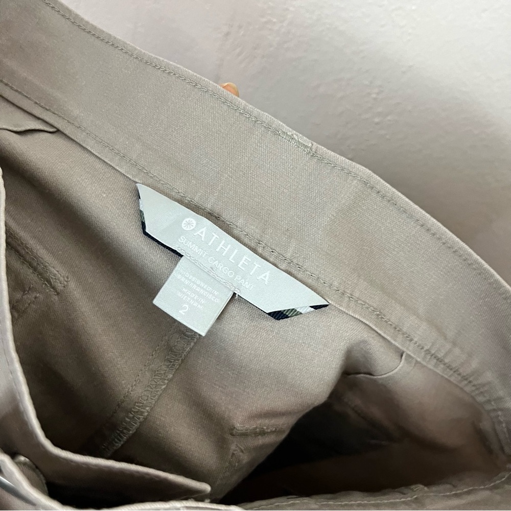 Athleta Summit Cargo Pants Mid-Rise‎ Side Stripe Outdoor Hiking Beige Women's 2 - Picture 7 of 14